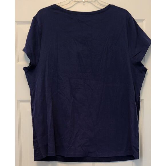 NWT Dressbarn Blue Pullover Short Sleeve Shirt Size 1X - Picture 12 of 13